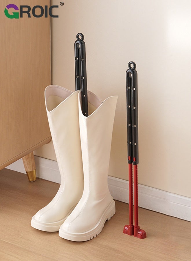 GROIC 2 قطع شكل الأحذية، حوامل الشكل لأحذية النساء والرجال، قواعد أحذية قابلة للتعديل مع كرات عطرية مدمجة لأحذية طويلة ومتوسطة الساق، شكل طويل متعدد الوظائف، إدخالات شكل الأحذية القابلة للسحب - Image 1